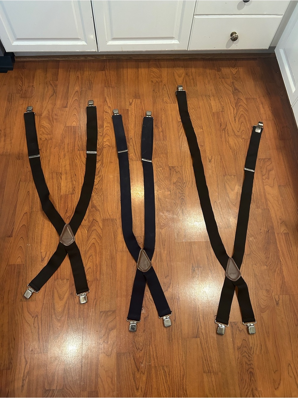 Set of 3 Carhartt Men’s Elastic Suspenders in Black and Navy 52”